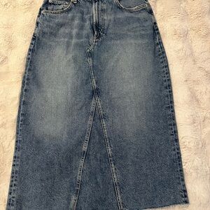 Rails Light Blue Midi Denim Skirt